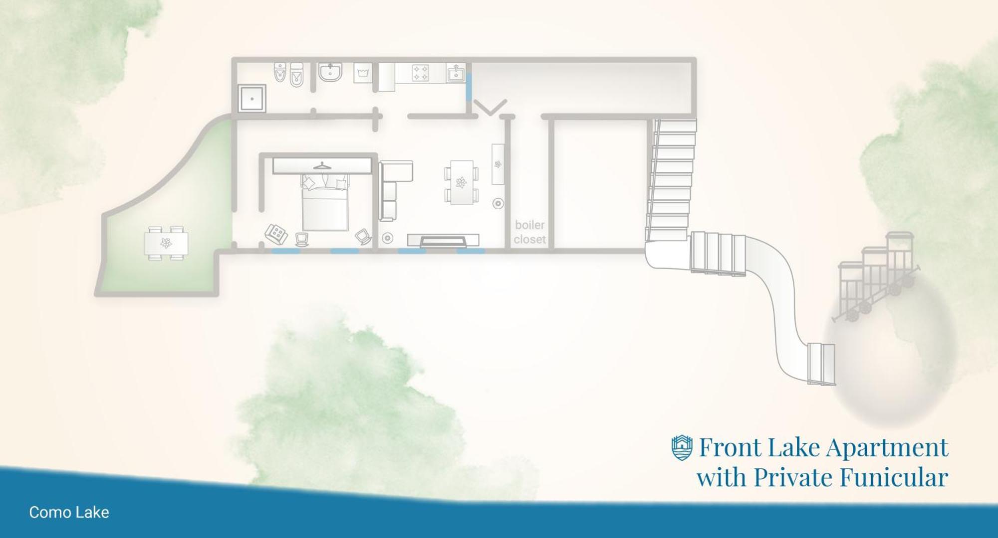Appartement Front With Private Funicular By Rent Como